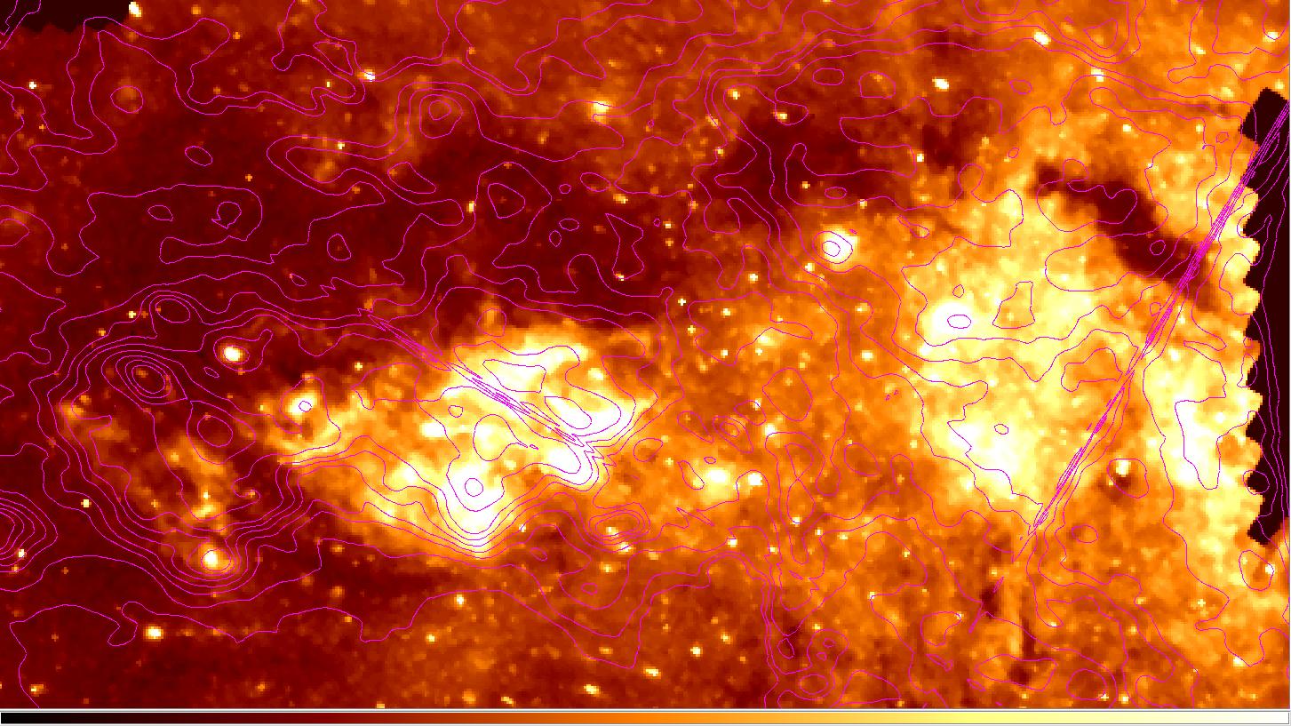 B1 B2 7micron with VLA contours